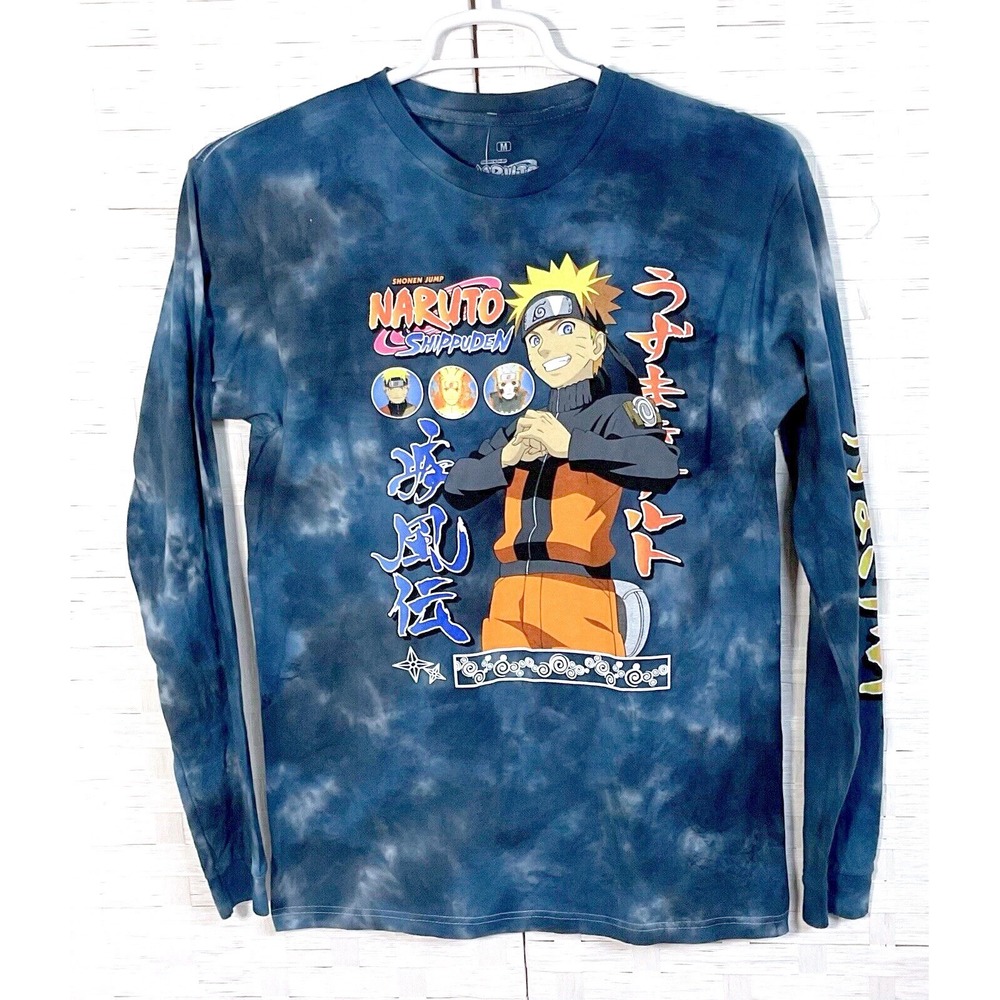 Naruto Shippuden Tie Dye Anime Long Sleeve Shirt Cotton Ripple Junction Sz M